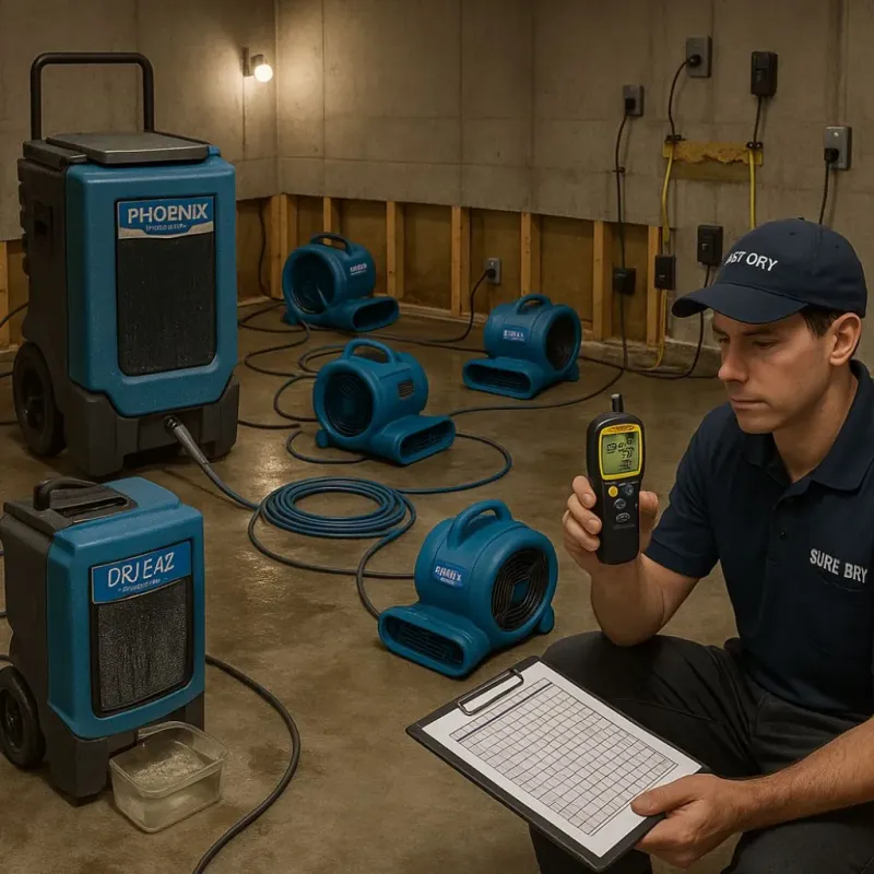 Structural Drying and Dehumidification process in Fairview Heights, IL